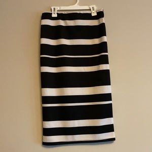 Black and White Striped Skirt